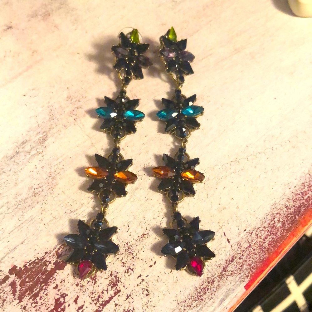 Beautiful Long Dangling Crystal Earrings